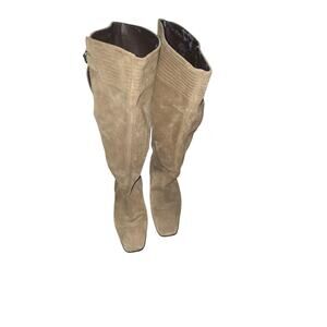 Nine West Vintage America Tan Suede Mid Calf Boots – Size 8m